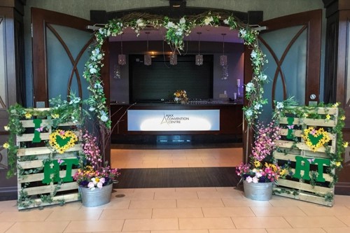 decorated grapevine arch