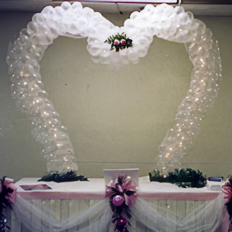 arches & columns heart-shaped balloon garland arch