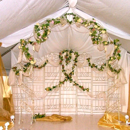 wrought iron decorated backdrop