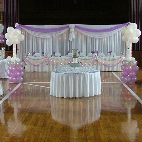 sheer fabric backdrop with valence