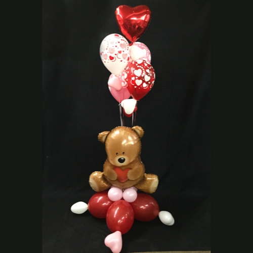 Valentine balloons with foil bear