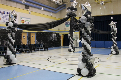 black and white dance floor canopy