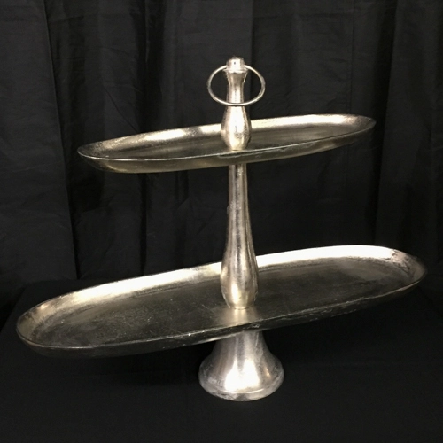 silver 2-tier cake stand