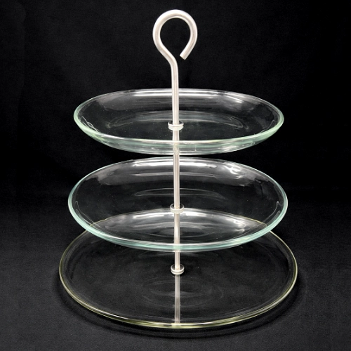 3-tier glass cake stand