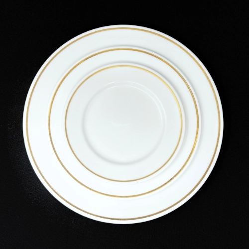 set of 3 round Noritake Goldline dishes