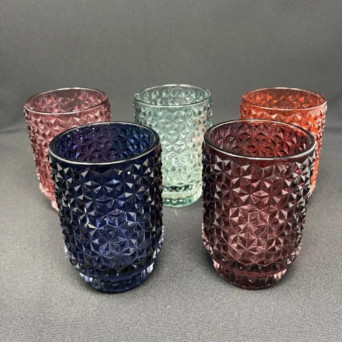 coloured votive holders