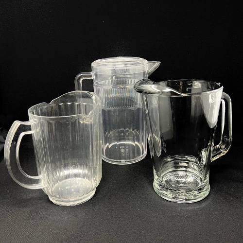 water pitchers acrylic and glass
