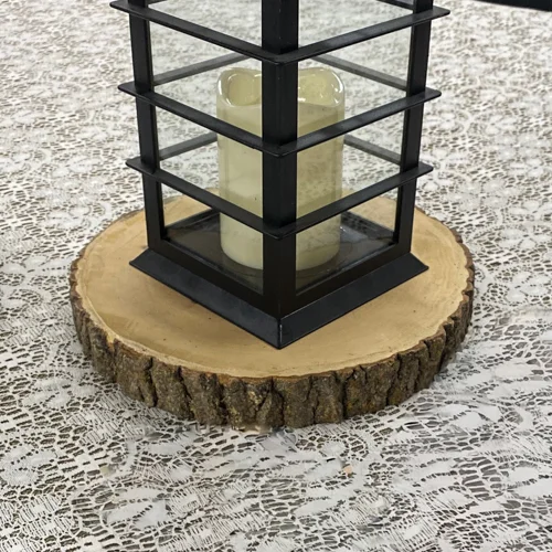 wood slab centrepiece